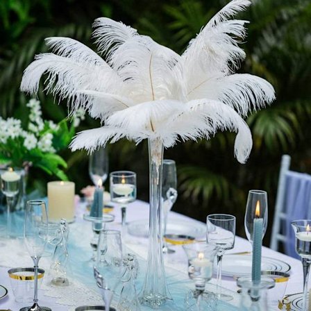 5 stk. naturlige 35-40 cm strutsefjær bryllupsfjær bordpynt hjemmedekorasjon