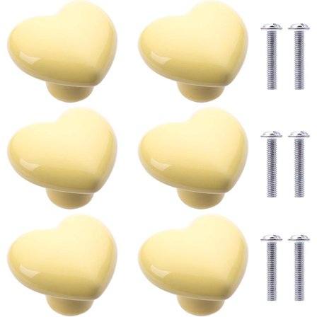 stk - Skapknott h&le - Skuffeknotter h&les - Keramiske skapknott h&les - Keramisk knott h&le - hjerteformet