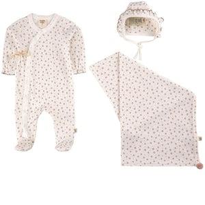 Buddy & Hope Blossom/Mauve Pointelle GOTS Baby Set 62/68 cm - Clothing sets - 62/68 cm - White