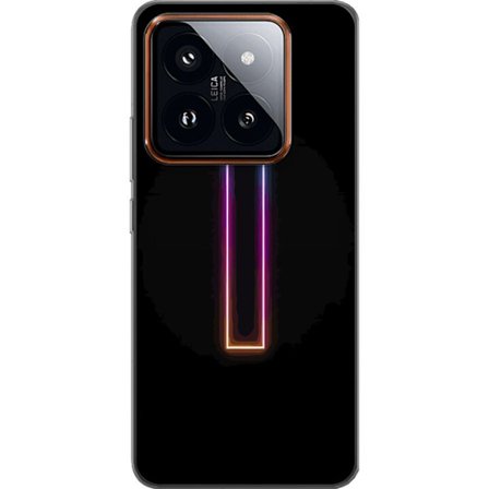 Kompatibel Mobilcover til Xiaomi Xiaomi 14 Pro Minimalistisk neonbogstav I i regnbuefarver mod mørk baggrund