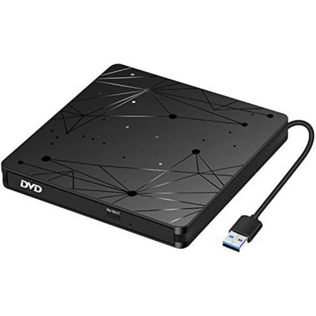 Extern DVD-enhet för Laptop, USB 3.0 Portabel Optisk Slim CD/DVD Brännare Spelare Enhet Stationär PC