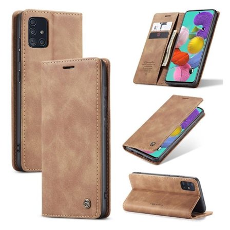 CaseMe Samsung Galaxy A51 Vintage Etui - Brun