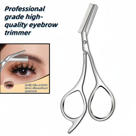 Ruostumattomasta teräksestä valmistetut kulmakarvasakset kammalla, All-in-One muotoilu- ja trimmaustyökalu miehille ja naisille – Tarkka kulmakarvojen