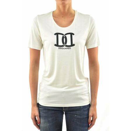 Dsquared2, T-Shirts Wit, Dames, Maat:L