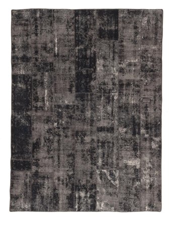 Hand Knotted Patchwork Rug 210X285 Vintage Oriental Wool Black/Brown