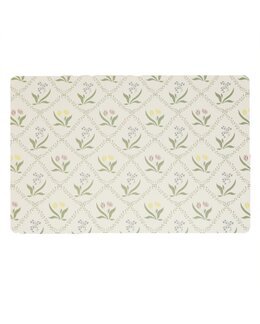 Dækkeserviet Petra med blomster Hvid