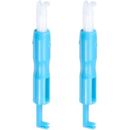 2 stk. Nålitrederhjelpemidler for symaskin, Rask nålitreder, Automatisk nålitrederverktøy i plast, Nålitreder for håndsøm (Blå Hvit)