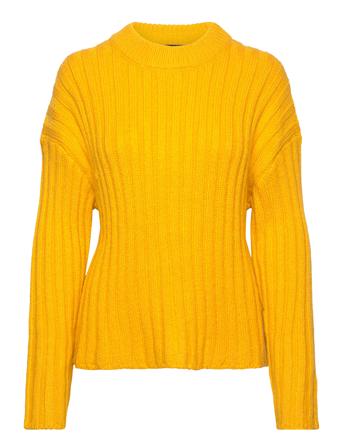 Slfranna Rib Pullover Yellow Soaked In Luxury