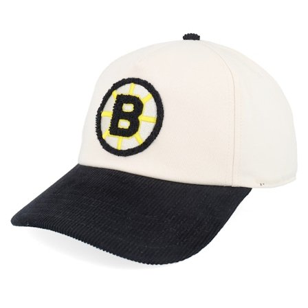 American Needle - NHL Branco unconstructed Boné - Boston Bruins Burnett White/Black Corduroy Dad Cap @ Hatstore