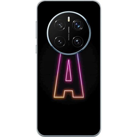 Kompatibel Mobilcover til Honor Honor Magic7 Pro Minimalistisk neonbogstav A i regnbuefarvet lys mod sort baggrund i moderne typografisk stil