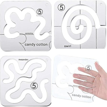 Quilteregler, Quiltemaler, Frimønster Quiltemalsett, Akryl Syverktøysett, DIY Syverktøy Pregeformer Sett for Enkel Quilting