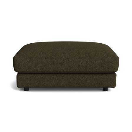 Mellow Pouf Hocker in Bouclé Grün, moderner Sitzpouf mit weichem Stoffbezug, bequemer Fusshocker für das Wohnzimmer, Höhe 42,5cm, Grün.