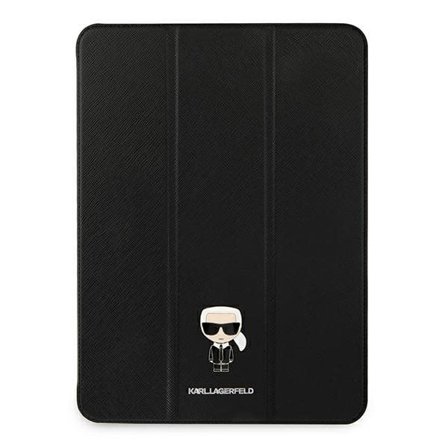 Karl Lagerfeld Saffiano Ikonic Karl-etui til iPad 11" Pro 2021 - Sort