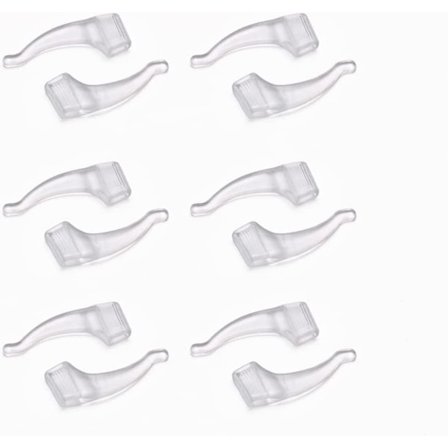 6 par briller ørekroker, komfortable sklisikre silikonholdere