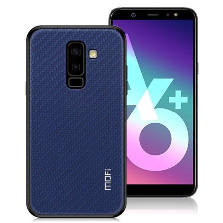 Samsung Galaxy A6 Plus (2018) MOFI Honor Kudottu Pintainen Synteetti Nahkainen Takasuoja Kuori Muovista - Tumman Sininen Blue