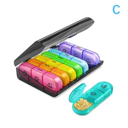 Bærbar Pilleboks 7 Dager Organizer 21 Grids 3 Times One Day Med - Perfet color C