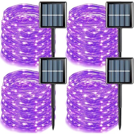 Solcelle-lyskæde 4-pak 800 LED, kobbertråd, udendørs dekorationslys til jul & fest_TF_TF
