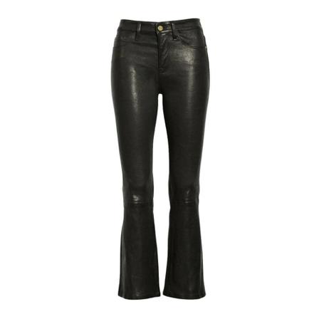 Frame, Pantallon le crop mini boot leather Zwart, Dames, Maat:W29