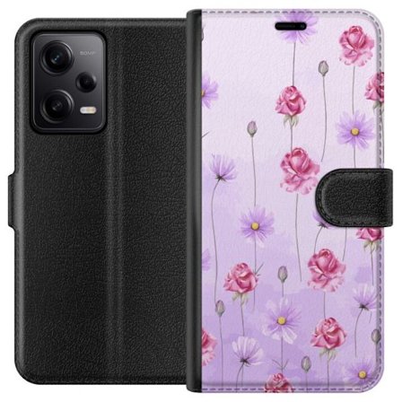 Kompatibel Tegnebogsetui til Xiaomi Redmi Note 12 Pro Petal Reverie Lilac Mist