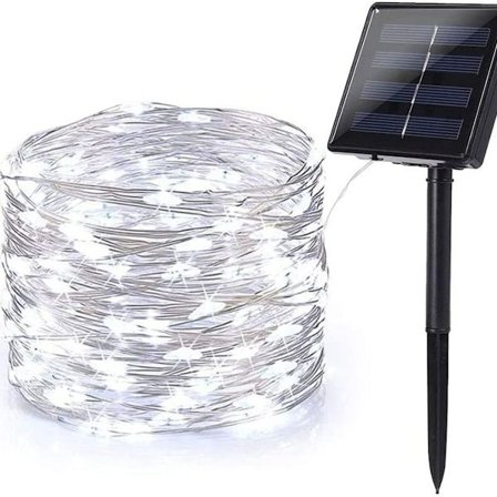 Solcelledrevne julelys til udendørs brug, BrizLabs 24M 240 LED hvid KLB