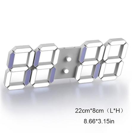 3D LED digitaalinen sein kello, hehkuva y tila, s dett v valkoinen White