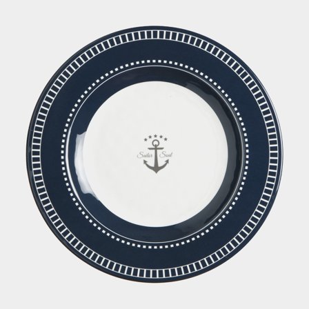 Piatti in melamina Marine Business Sailor Soul, antiscivolo, bianco/blu, 21 cm, confezione da 6