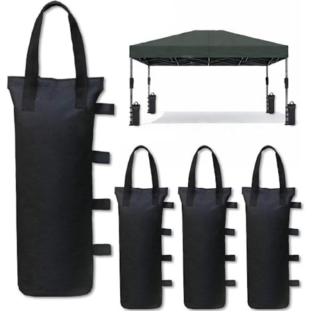 Vægtede vindposer 4 stk. til pavilloner, vindafvisende sandsække til have, strand, festivaler, stabilisering og forankring inkl. fyldmateriale