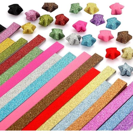 20 farver 800 ark glitrende diamant folde stjerne papir sæt