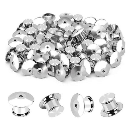 60 STK Låse Pin Back Metal Pin Backing, Låse Pin Keeper Lås til Broche Emalje Revers