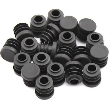16 mm svarta plastpluggar, svarta runda rörlock, inre ändstycken för stolar, skrivbord, bordsben, möbelrör, 20 st