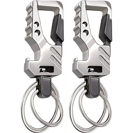 2-pack nyckelring EDC nyckelring nyckelkedja flasköppnare bilnyckelhållare taktisk karbinhake nyckelringar med klämma Llaveros de Hombre Porte-Clés 