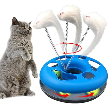 Kissan lelut, interaktiiviset kissan lelut sisäkissoille, hauskat kissanpennun lelut, lemmikkikissan jousilulut liikkuvilla palloilla liikkeen 