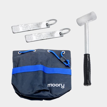 Set de piquets d’amarrage Moory Lilla, droits, acier galvanisé