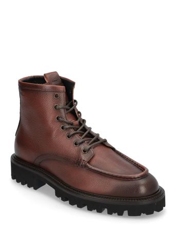 Julyo_Halb_Gr Snörade Stövlar Brown BOSS