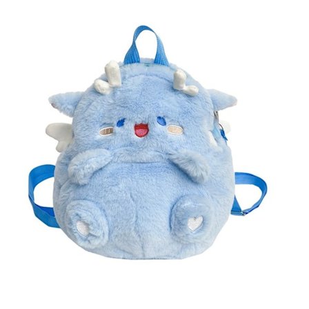 Flying Dragon Plysch Dragon Ryggsäck Cartoon Doll Ryggsäck BLÅ