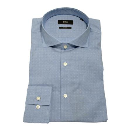 Hugo Boss Slim Fit Celestial Shirt Model Jason , Blauw , Heren , Maat: S