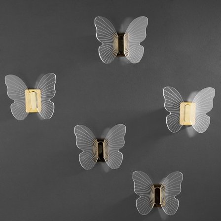 Decorative Wall Hooks Butterfly Hook Screw Acrylic Coat Hooks No Punching, Gold 1 Pcs