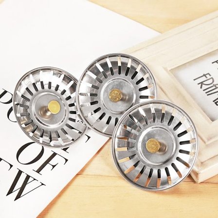 Køkkenvaskprop, 8cm rustfrit stål afløb vaskprop Pro