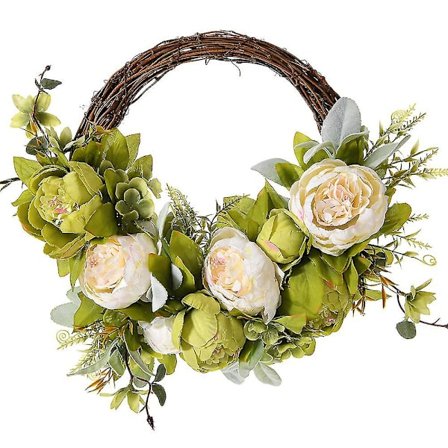 Ny kunstig pæonkrans pæonblomstkrans forår sommer kranse vinrankekrans grønne blade