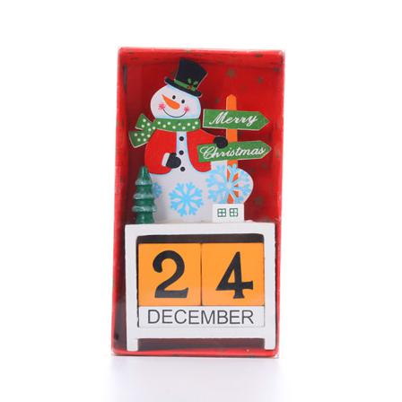 Trä Jul Adventskalender Snowman Countdown Kalender Snögubbe