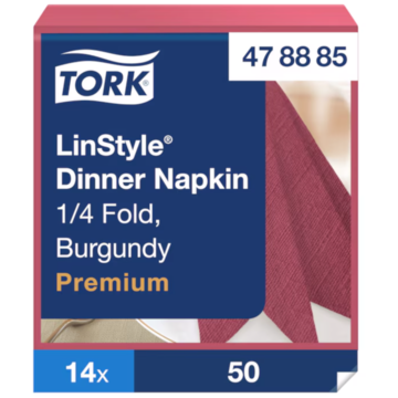 Servett Linstyle Tork Vinröd 1/4