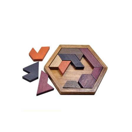 Trä Tangram Pussel Pedagogiska leksaker för barn
