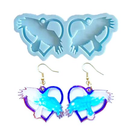 DIY Valentinsdag Serie Form Kjærlighet Engel Amor Speil Silikon Øredobber Form