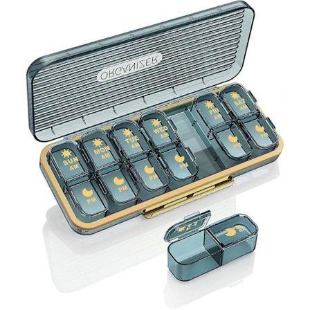 AM/PM Pilleboks 7 Dager, Pilleboks 2 Ganger Om Dagen - Ukentlig Pilleboks To Ganger Om Dagen med Stort Rom