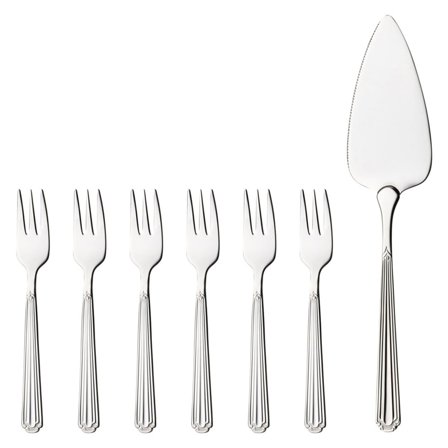 Hardanger bestikk Renessanse lagkagesæt 7 dele, stål | KitchenOne