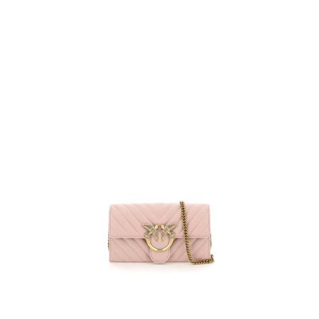 Pinko Clutches rosa, Dam Axelremsväskor, Dam, Storlek: ONE SIZE