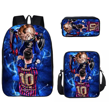 Neymar Fotbollsryggsäck Set för Skolan i Blått 3-Delar [JUN]