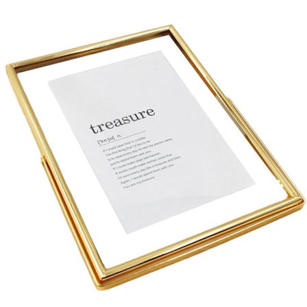Flydende billedramme, metal, fotoramme, geometrisk billedramme, skrivebord, vertikal (FMY) guld, 6 tommer