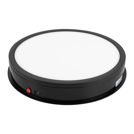 Rotationsplatta, 42 cm diameter, 50 kg viktkapacitet, fjärrkontroll med justerbar hastighet,Svart
