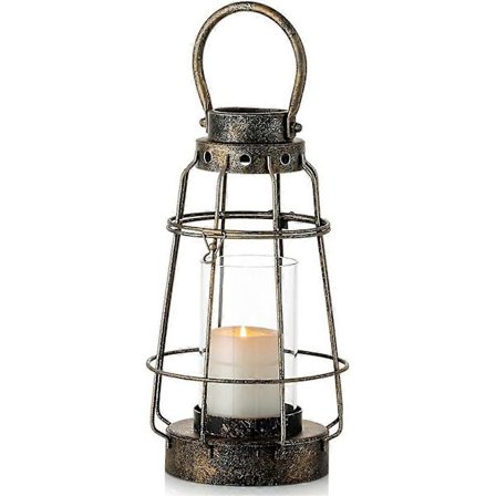 Lyhty Maalaistalon Sisustus, Vintage-kynttilänjalat Sisä- ja Ulkokäyttöön, Koristelyhdyt Metallilangalla Pöydälle tai Lattialle